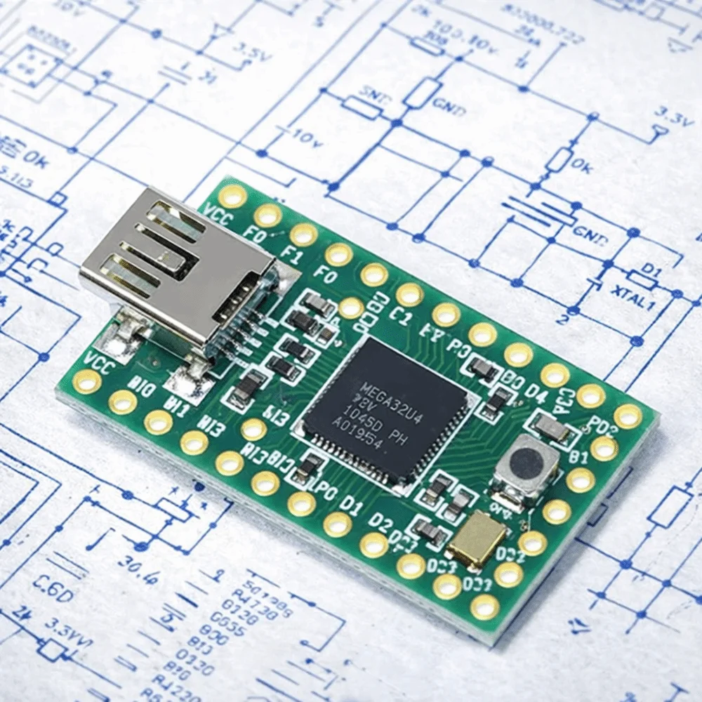 Фото Плата ISP USB 2.0 Teensy 2.0, экспериментальная плата AVR, плата для разработки AVR, лабораторная плата Mega32u4, для лабораторных проектов №2