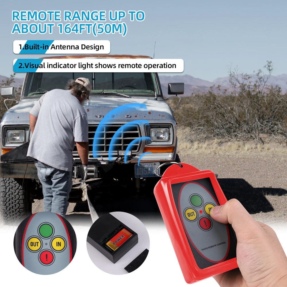 

1PCS 12V-24V 433MHz Winch Wireless Remote Control Switch Kit Universal For Jeep ATV SUV Truck Receiver Module Transmitter