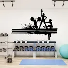 Наклейки на стену для фитнеса, бодибилдинга, гантель, желтовато-зеленые наклейки для тренировок в комнате, фитнеса, клуба, фреска