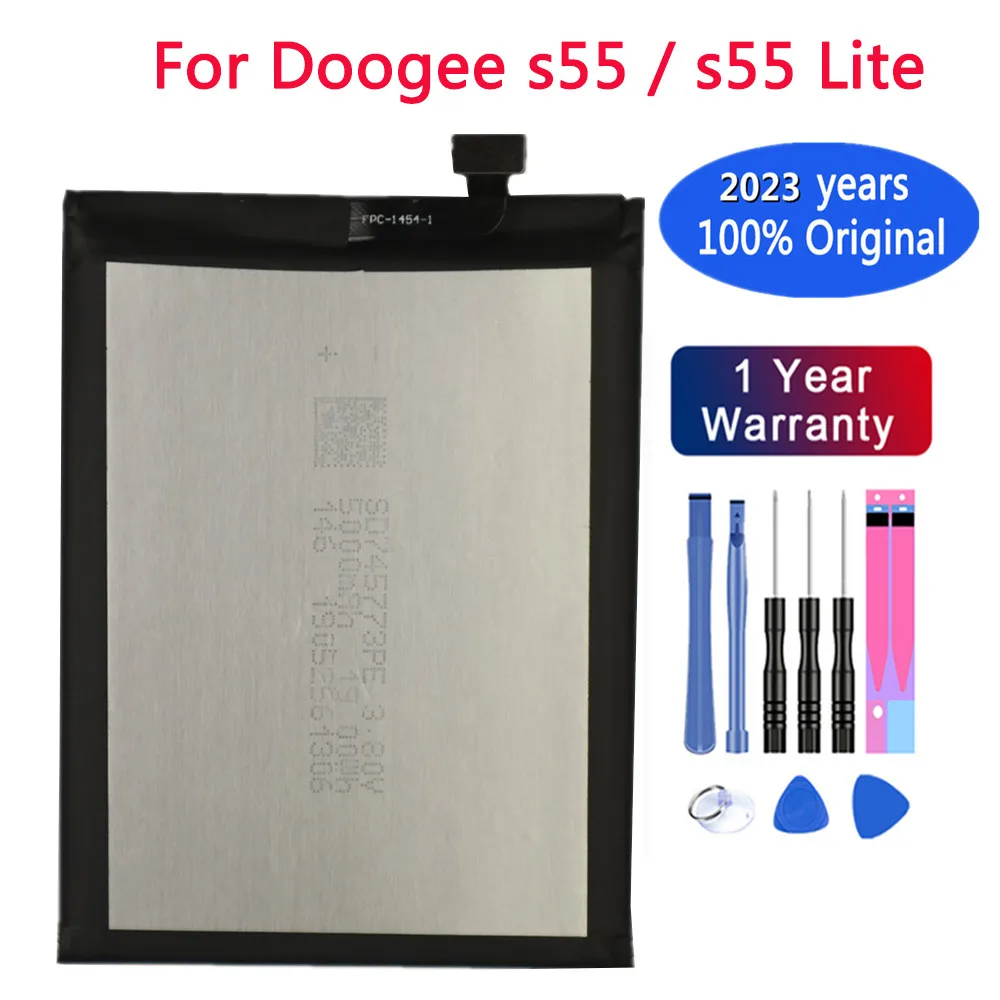 

2023 Years 100% original battery for DOOGEE s55 / s55 Lite s55Lite battery 5500mAh Smart phone Batterie Bateria In Stock + Tools