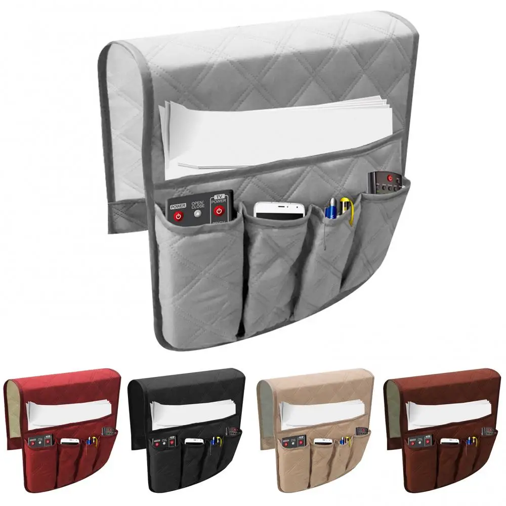 

Waterproof Sofa Armrest Storage Organizer 5 Pockets for Phone Book Magazines Armchair Hanging Storage Bag For TV Remote Control