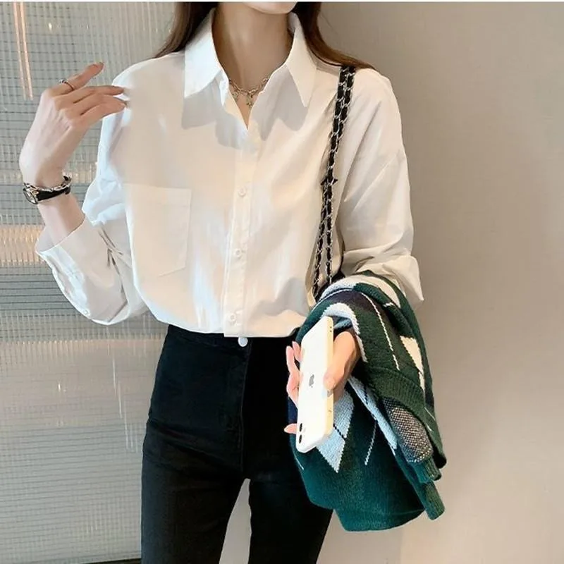 

Women's Shirt Spring and Autumn 2023 New Fashion White Shirt French Designer Loose Versatile Commuter Style Top Blouse Women