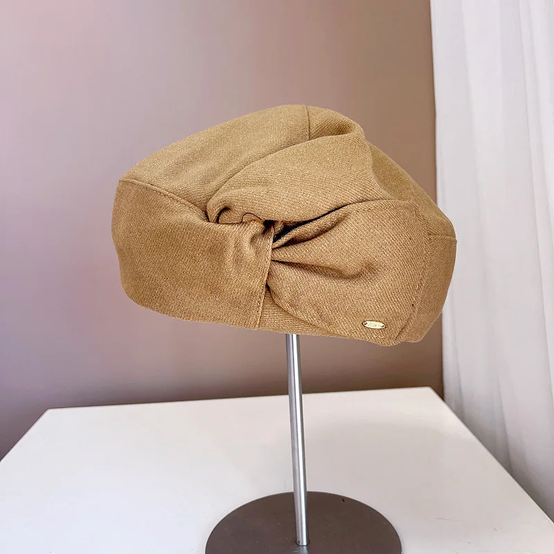 Восьмиугольная шляпа газетчика женская зимняя шерстяная шапка с козырьком