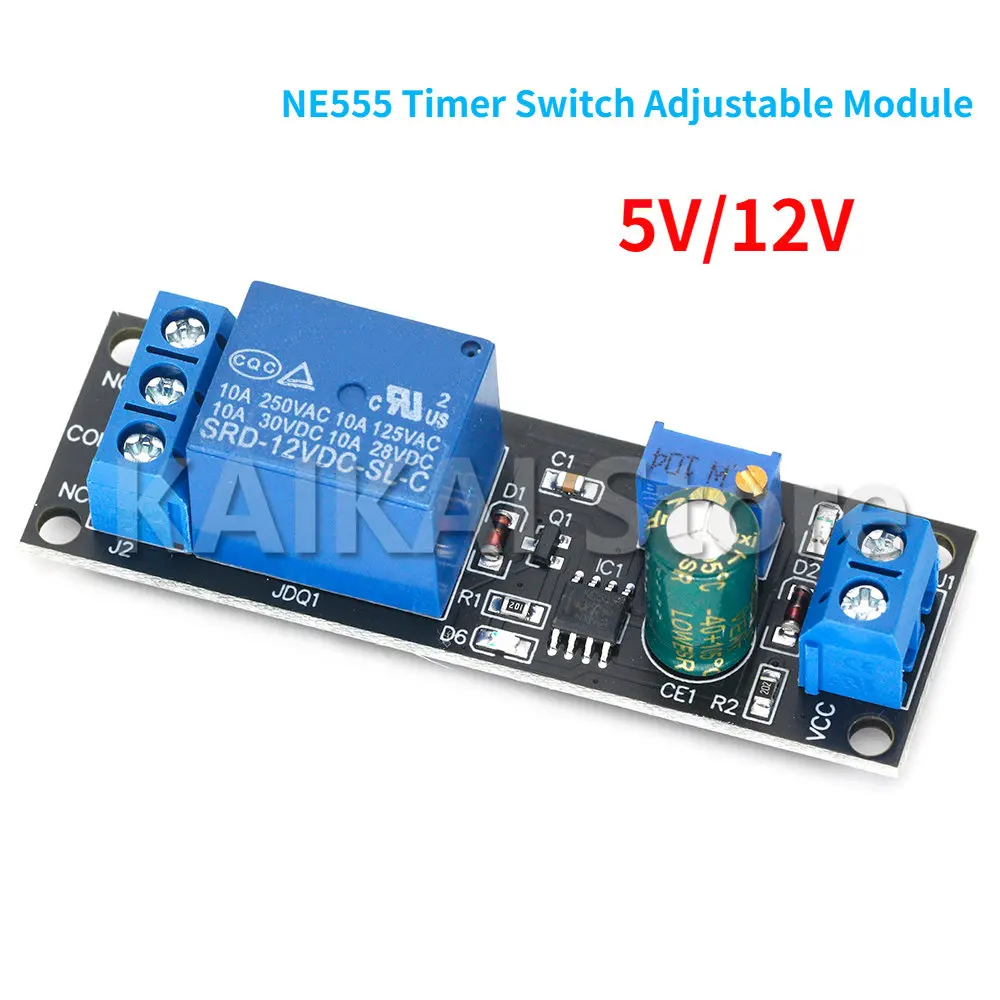 NE555 Timer Switch Adjustable Module Time delay relay Module DC 5V / 12V Delay relay shield