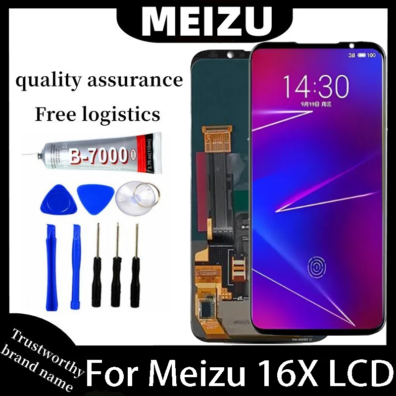 ЖК-дисплей AMOLED для Meizu 16X с сенсорным экраном 6,0 дюйма, дигитайзер в сборе для Meizu 16 X M872Q M872H, ЖК-экран с рамкой, оригинал