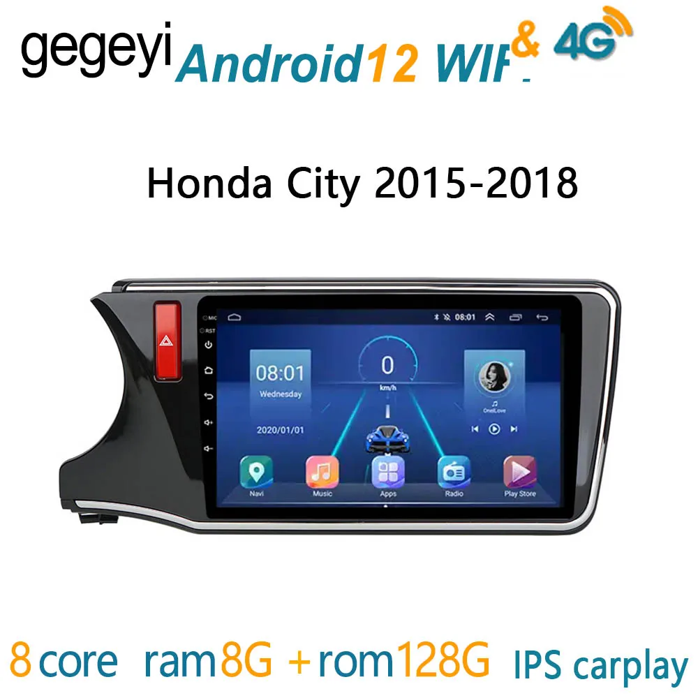 

8G+128Gавтомагнитола for Honda City Greiz Gienia 2015 2018 магнитола для авто 2 din 2дин android андроид 1 дин навигатор для авто 2din рамка для магнитолы подголовник с монитором с экраном выдвижным экра carplay радиоп