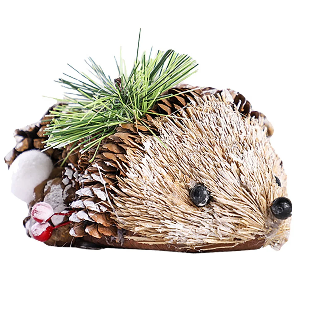 

Christmas Table Decoration Pine Cones Ornament Hedgehogs Figure Xmas Hedgehogs Sculpture Christmas Figurines Decorations