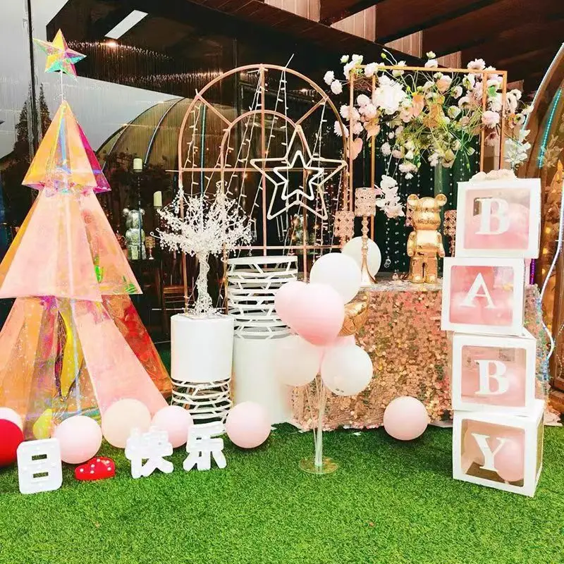 Прозрачные коробки для воздушных шаров с индивидуальными буквами алфавита 25/27 см