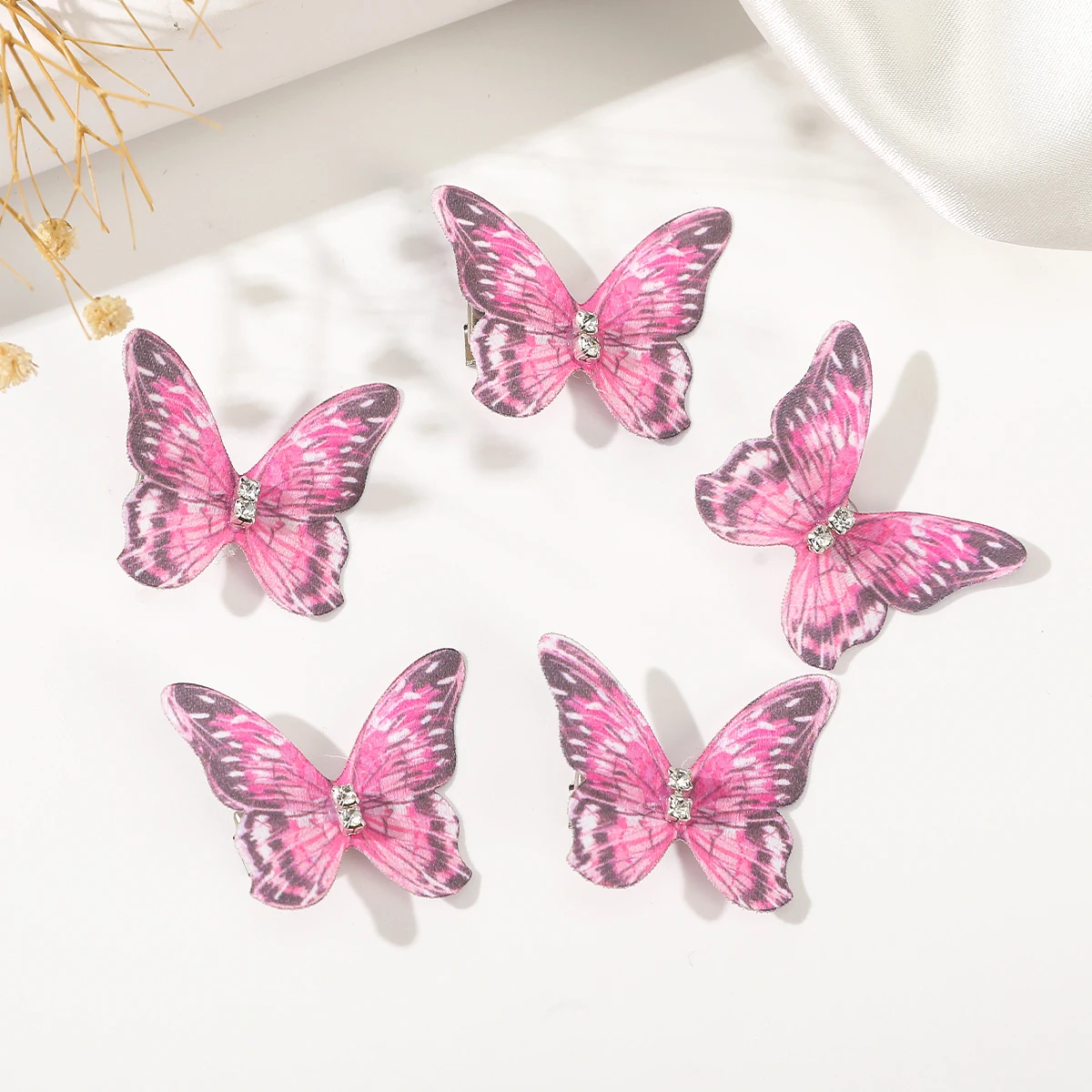 Женская заколка для волос AWAYTR 5 шт. заколка-пряжка с разноцветными бабочками