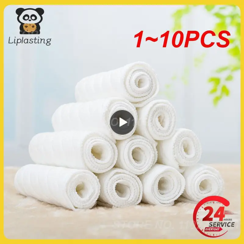 

1~10PCS Baby Nappies Reusable Baby Infant Newborn Cloth Diaper Nappy Liners Insert 3 Layers Cotton Hot Sale