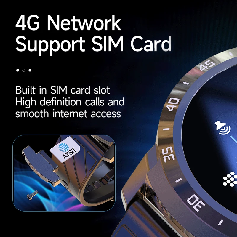 Мужские Смарт-часы 4 Гб 128 ГБ экран 1 6 дюйма SIM Wi-Fi 4G сеть Аккумулятор 1000 мАч