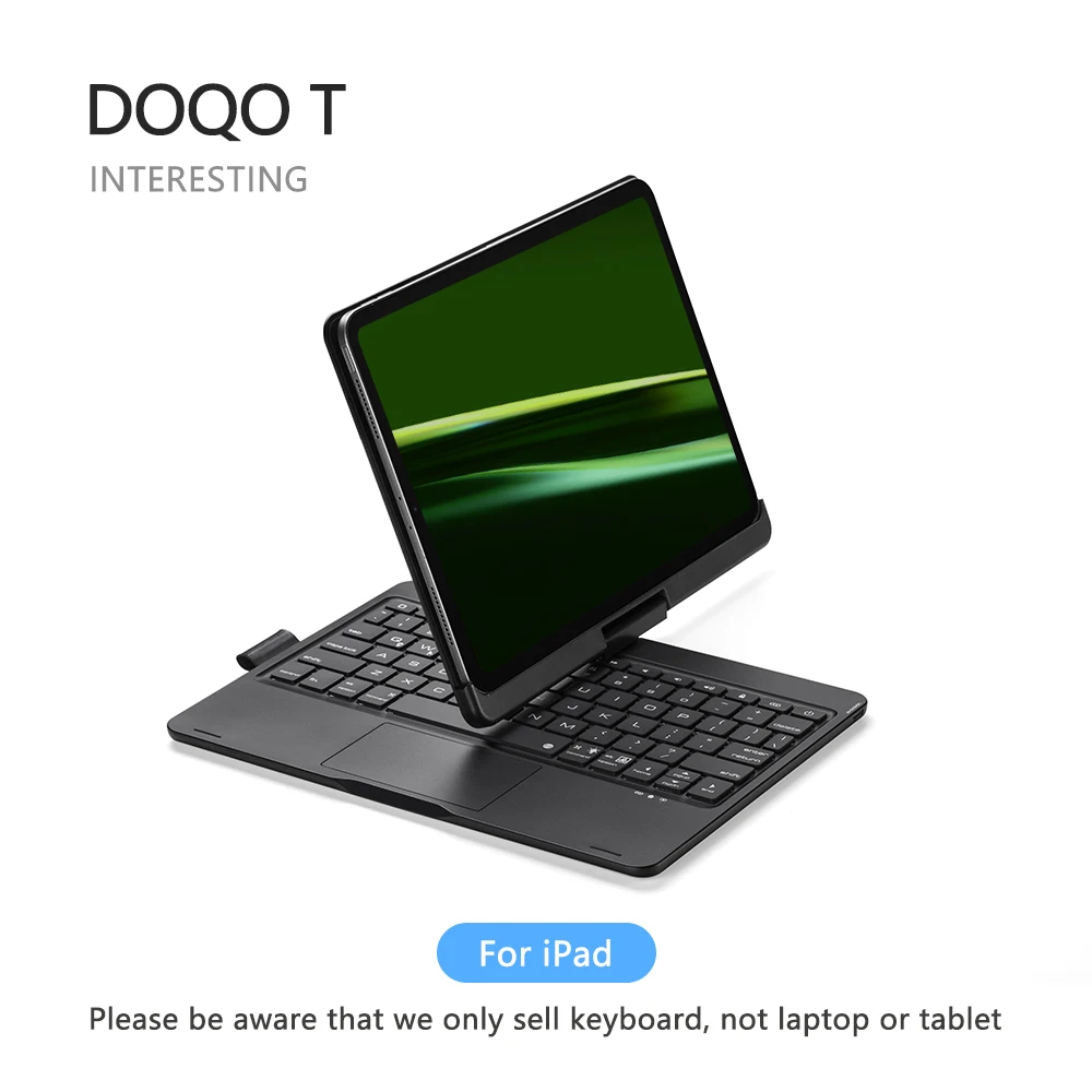 Фото Вращающаяся подставка для клавиатуры Doqo для iPad Pro/Air 11 12.9, складная, с поворотом на 360 градусов, аксессуар для планшетов