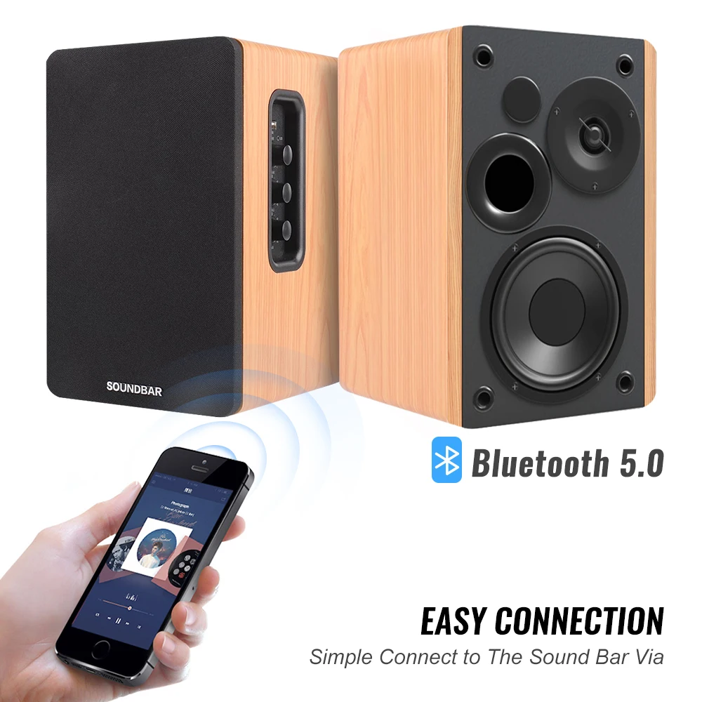 80 Вт 2 0 HiFi динамик книжная полка Bluetooth 4 5 дюймов Система домашнего кинотеатра