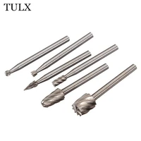 woodworking rasp hss milling cutter wood carving knife electric grinding accessories slotted engraving drill bits 6pcsset