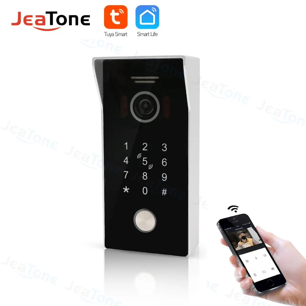 JEATONE Tuya Wireless Video Doorbell 960P Video Door Phone Camera POE IP Viedo Intercom Access Control System with Keypad Coder
