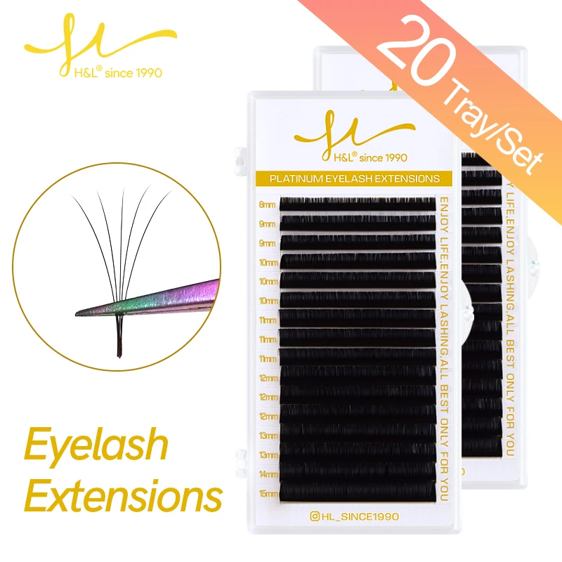 

H&L SINCE 1990 16Rows Faux Mink Individual Eyelash Lashes Maquiagem Cilios for Professionals Soft Mink Eyelash Extension