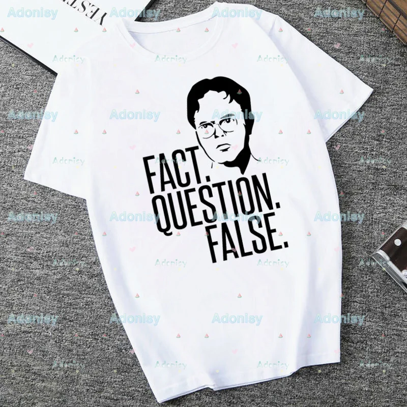 

The Office Dunder Mifflin Dwight Tv Show Scranton Harajuku Style Women's T-shirts Top Casual Fashion Tops Female Tees