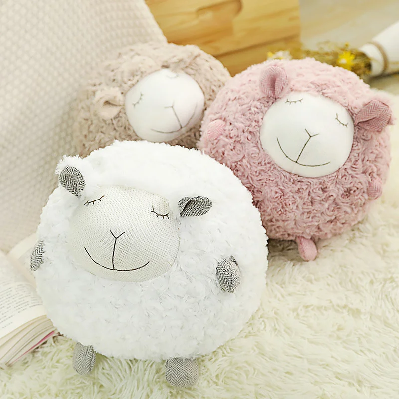 

Ins Cute Plush Lamb Cushions Living Room Round Chair Pillow Christmas Doll Machine Cushion Baby Blankets Home Comfort Interior