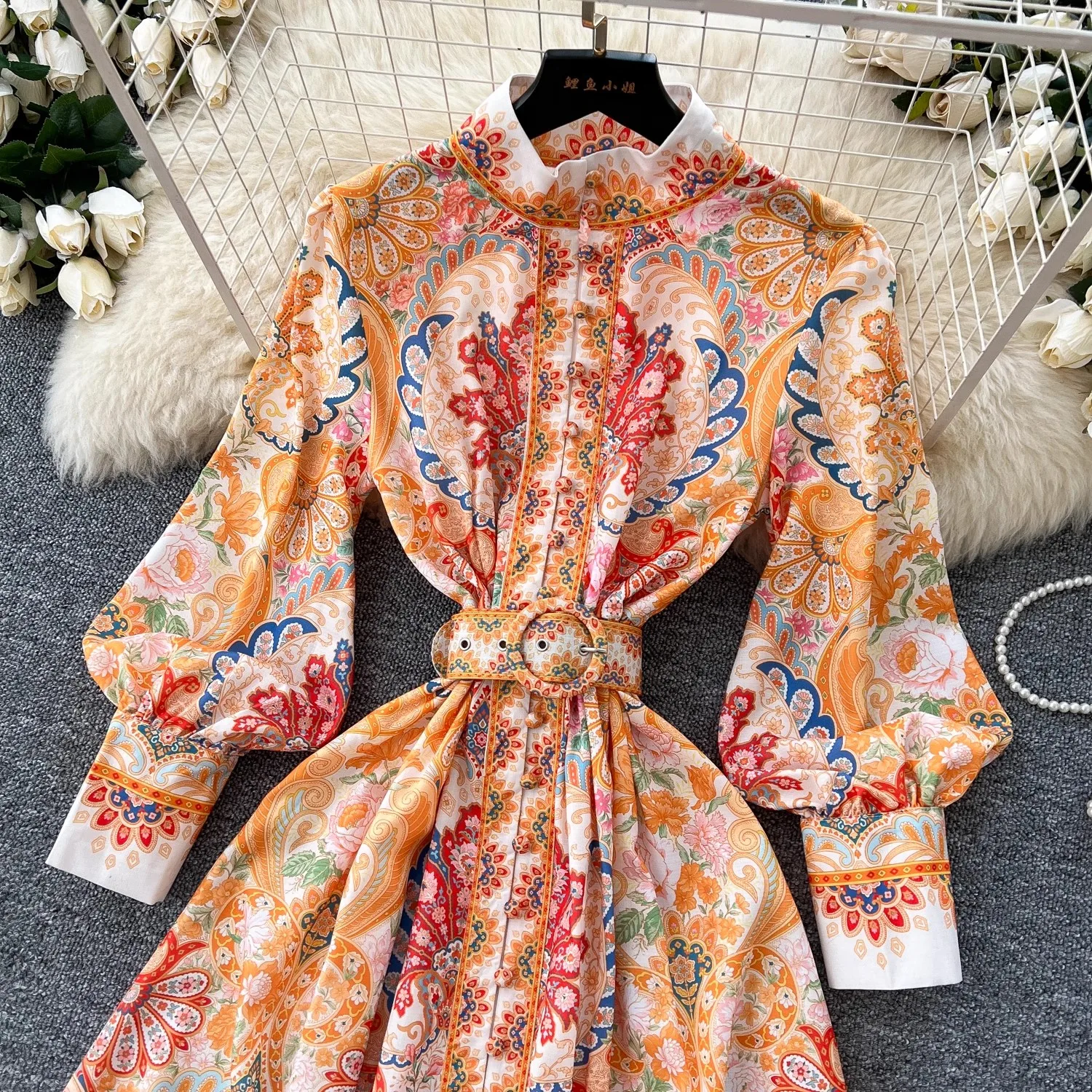 Лето-Осенний праздник мусульманская шифоновая классическая рубашка с цветочным