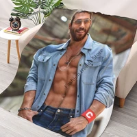 can yaman muscles blanket flannel printed actor multifunction warm throw blankets for sofa car bedding throws