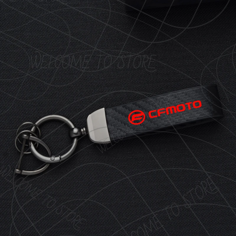 

Мотоциклетный брелок из искусственной кожи для CFMOTO с логотипом NK300 NK650 300SR 450SR 800MT, брелок из углеродного волокна, аксессуары для мотоциклетных брелоков из цинкового сплава