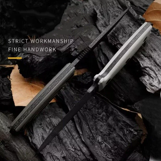 4POD ROWEN Jungle Survival Прямой фиксированный нож 1095 Стальное лезвие G10 Ручка Тактический