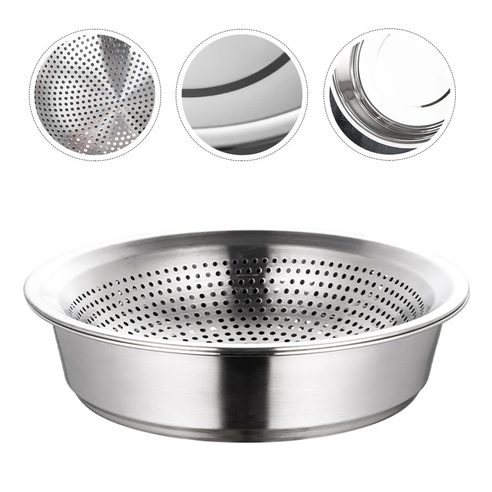 

Stainless Steel Drain Basin Fruits Washing Strainer with Sink Colander Rice Water Drainer Convenient Bowl Filter