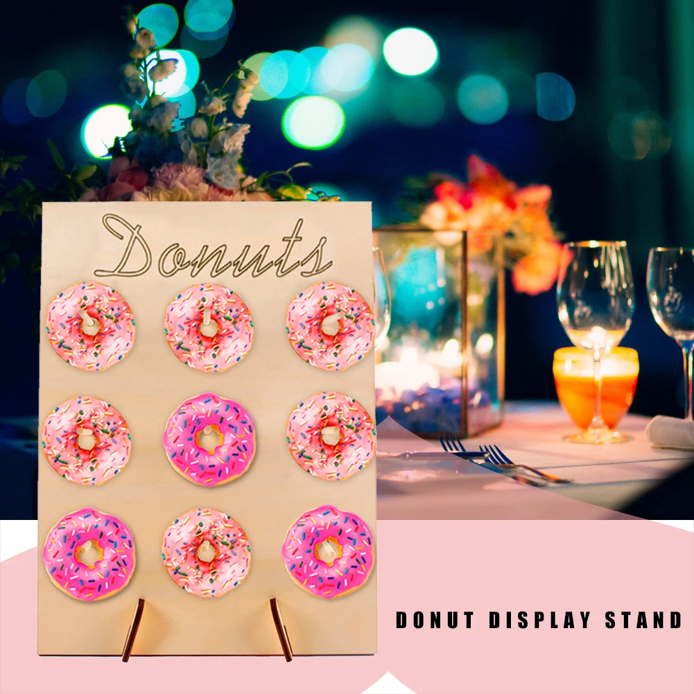 

Donut Dessert Display Stand Wedding Birthday Party Donuts Racks Decoration Tools Plywood Material Size 40cm*30cm*12cm
