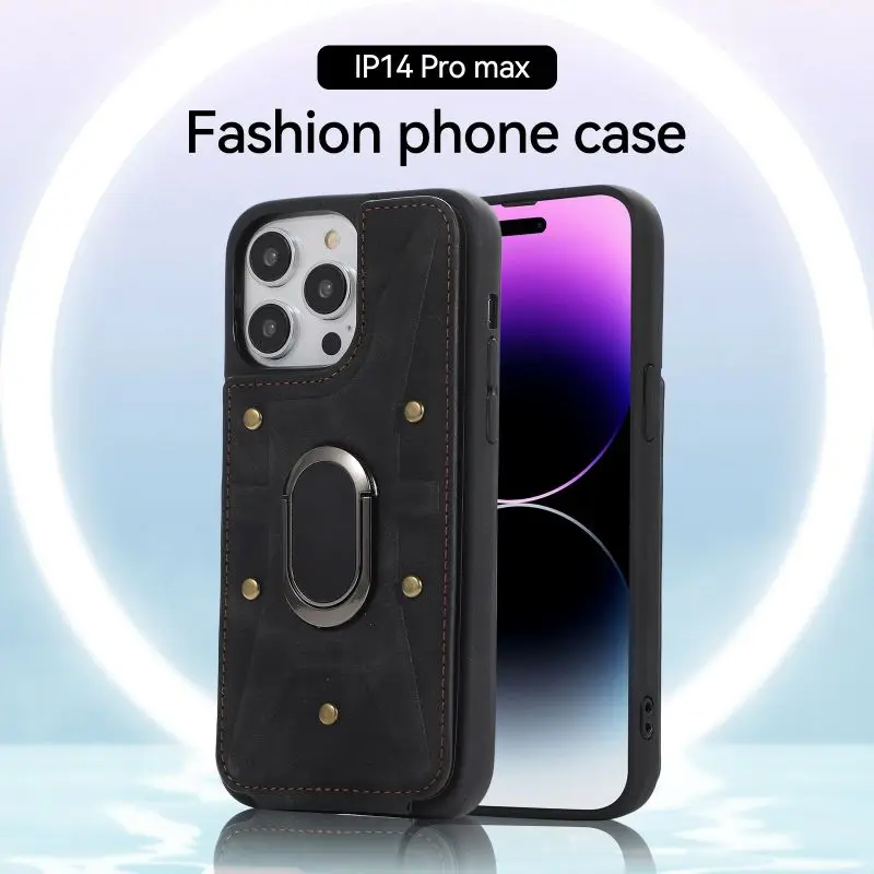 Удобный кожаный материал поставляется с кольцевым зажимом для вставки карты для iPhone6g/7g/8g/ XSMAX/11/12/13/14PRO PROMAX может положить карты