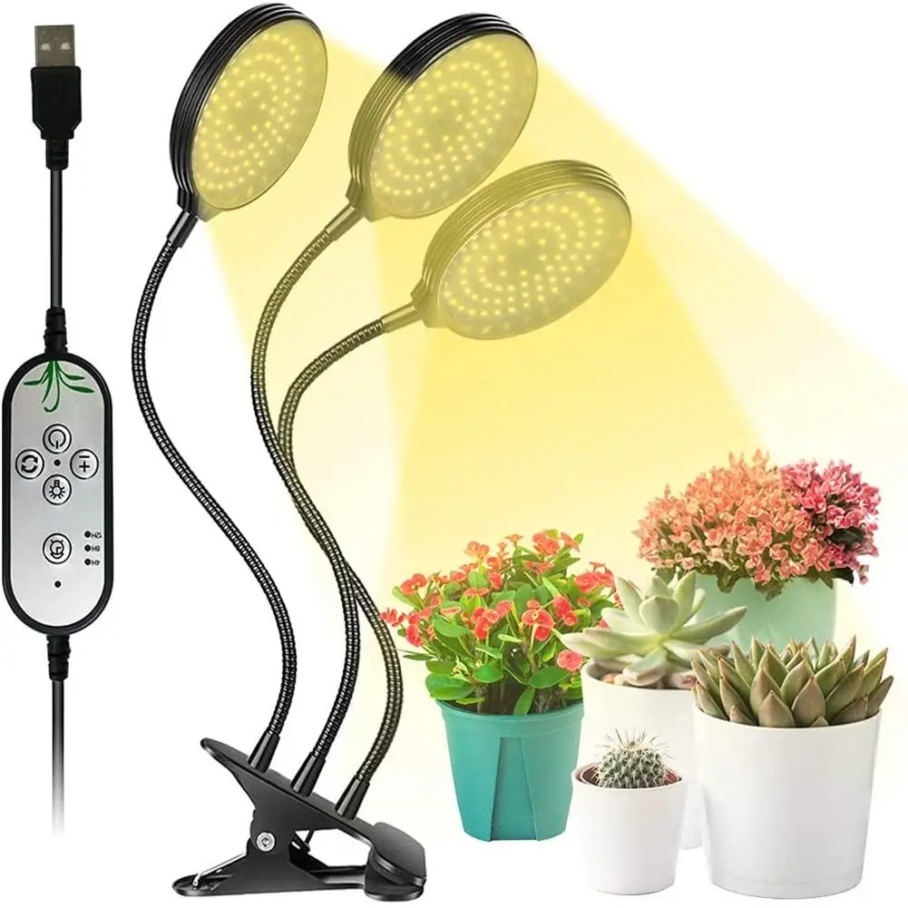 

Led Grow Light With Timer Full Spectrum Auto On/off 4/8/12h Waterproof Adjustable Gooseneck 5 Dimmable Brightness Grow Lamp