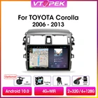 Мультимедийная магнитола Vtopek для Toyota Corolla, стерео-система на Android 10,0, с экраном 9 дюймов, 4 Гб ОЗУ, Wi-Fi, GPS, для Toyota Corolla E140150, 2006-2013, типоразмер 2DIN