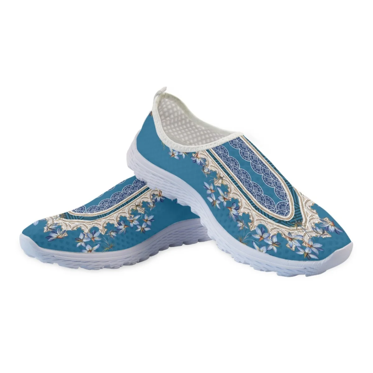 Nopersonality Floral Sneakers Women's Ethnic Style Designs Mesh Running Shoes Beautiful Breathable Shoes High Street Outdoor