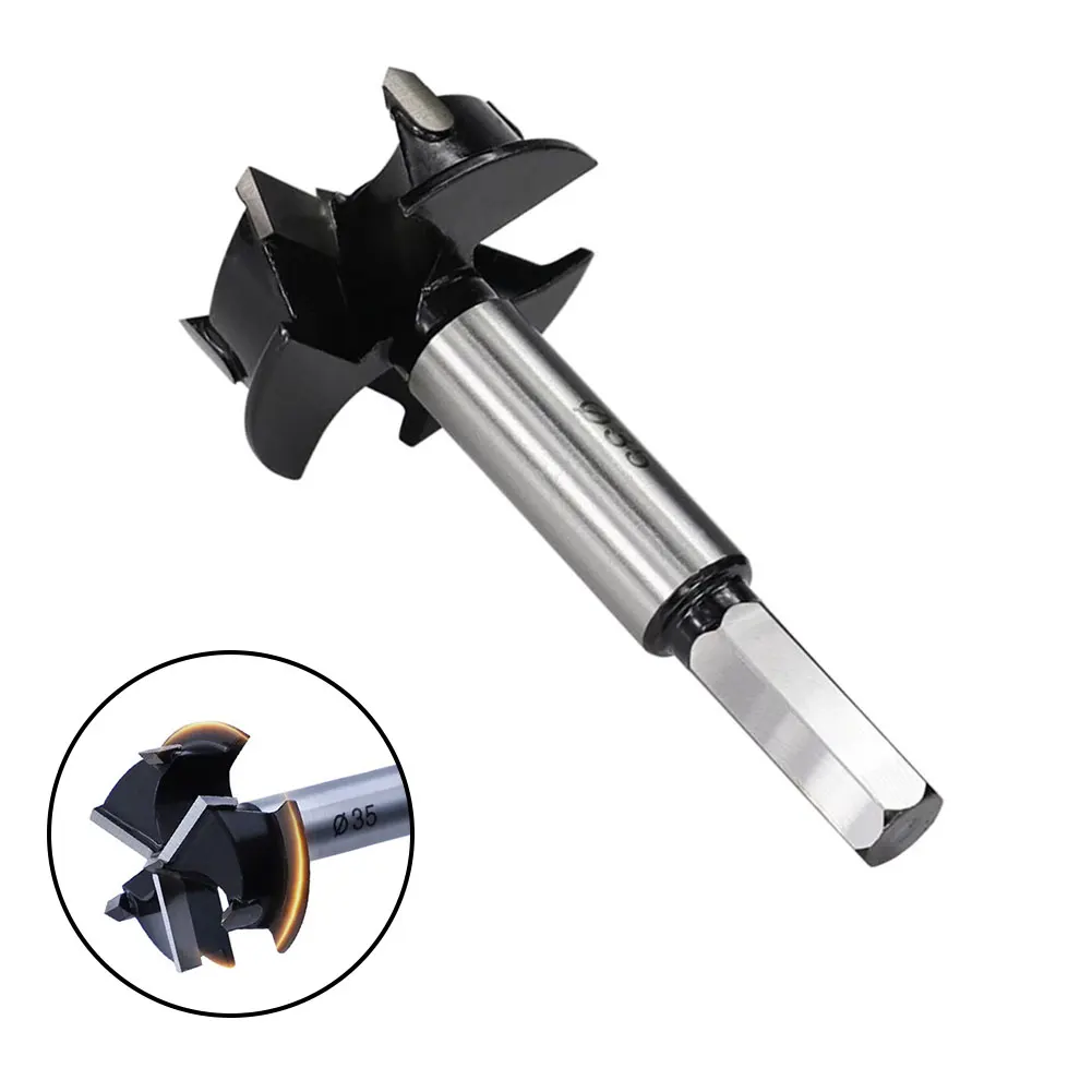 1pc 35mm Drill Bit 3 Flutes Carbide Tip Wood Auger Woodworking Hole Opener Saw Cutter For Frill Machine Power Tools