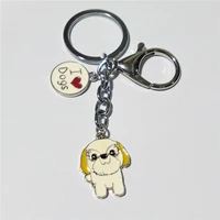 custom cheap promotional cute pet dog pendant key chains for women men gift