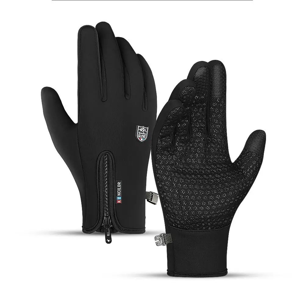 

1 Pair Fleece Outdoor Cycling Gloves Autumn Winter Windproof Warm Touch Screen Shockproof Breathable Ski Mittens For Men Women