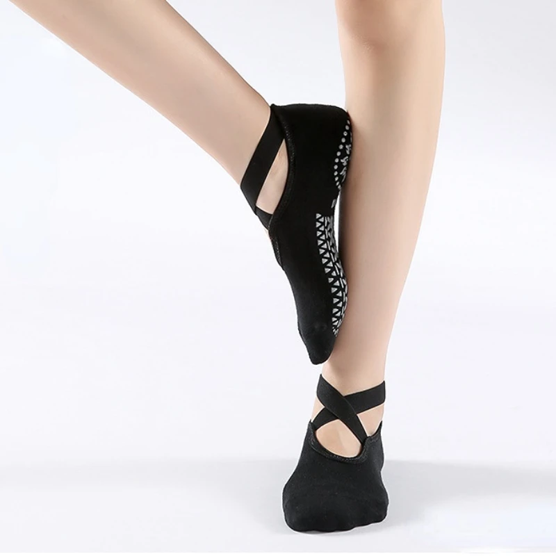 Women High Quality Bandage Yoga Socks Anti-Slip Quick-Dry Damping Pilates Ballet Socks Good Grip For Women Cotton Socks