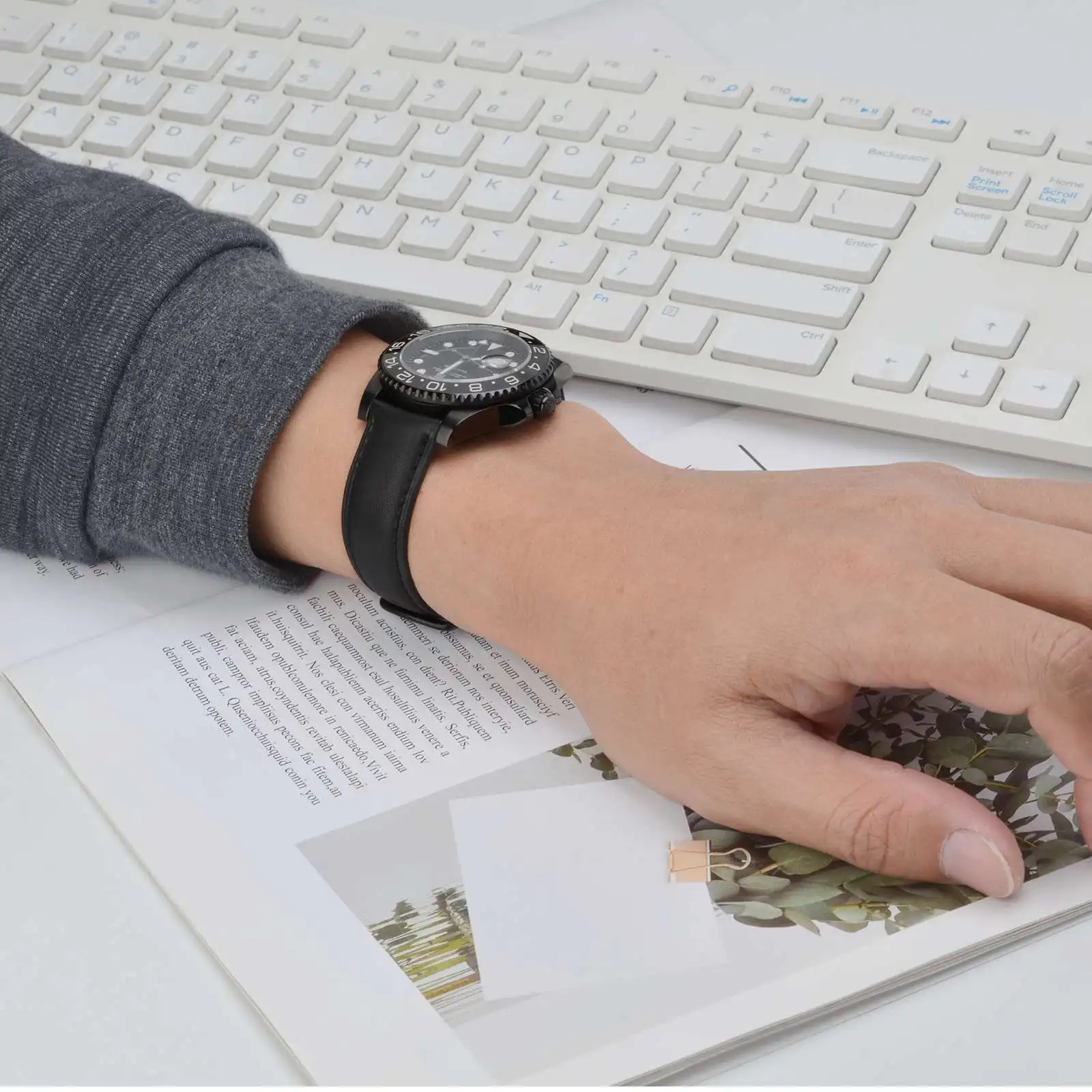 WOCCI Genuine Leather Watch Strap 16mm 18mm 19mm 20mm 21mm 22mm 23mm 24mm Replacement Bracelet Smart Watch Band for Men Women