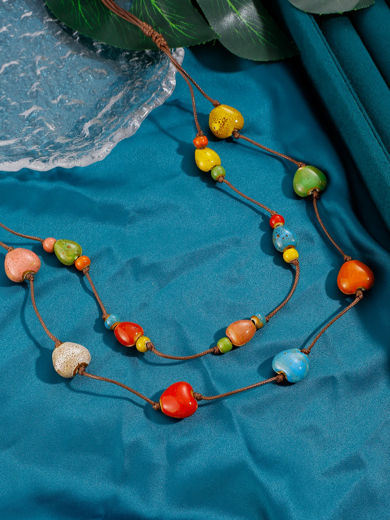 Летнее ожерелье в форме сердца допаминового цвета цепочка для свитера трендовые