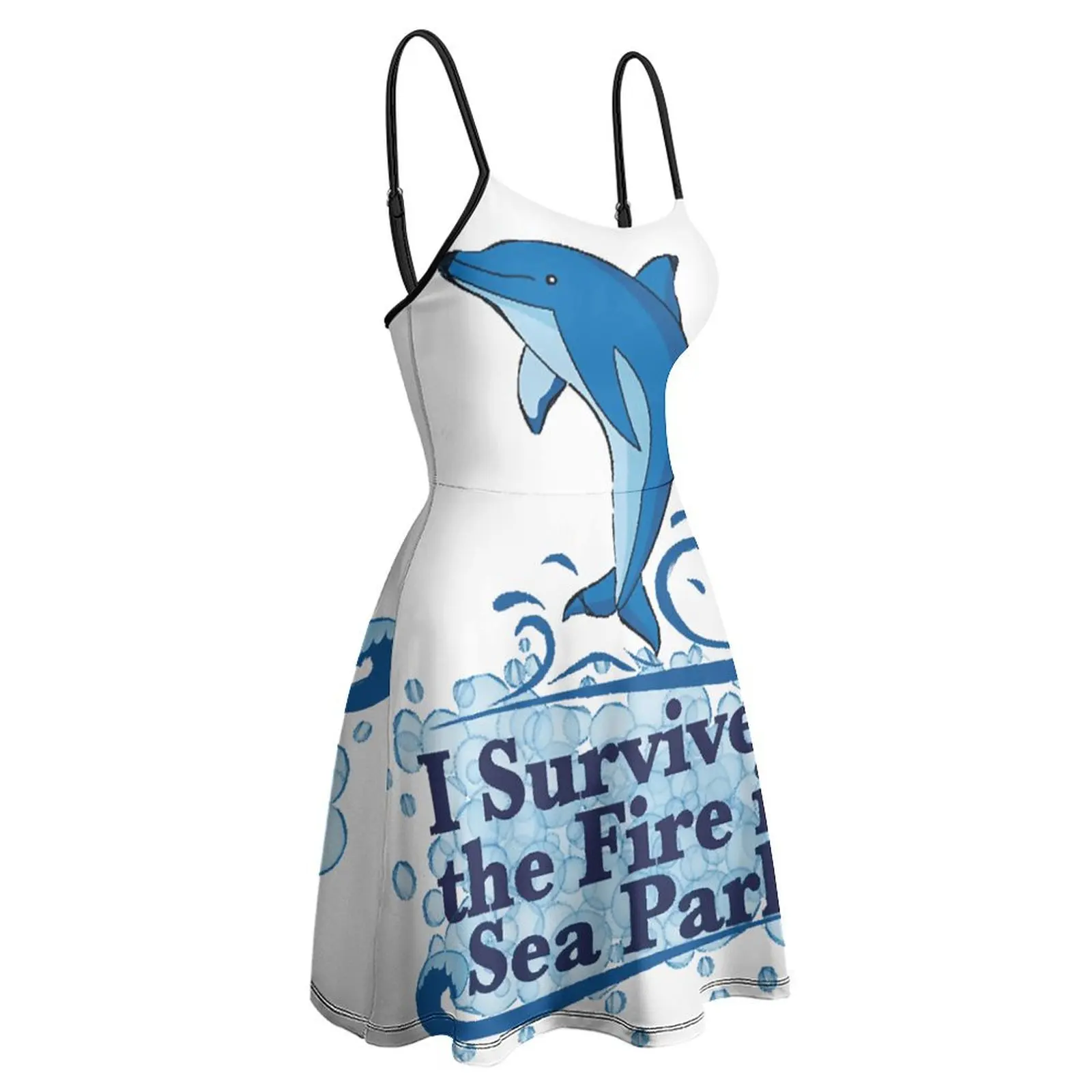 Женское платье на бретельках уникальное экзотическое с надписью Я пережила