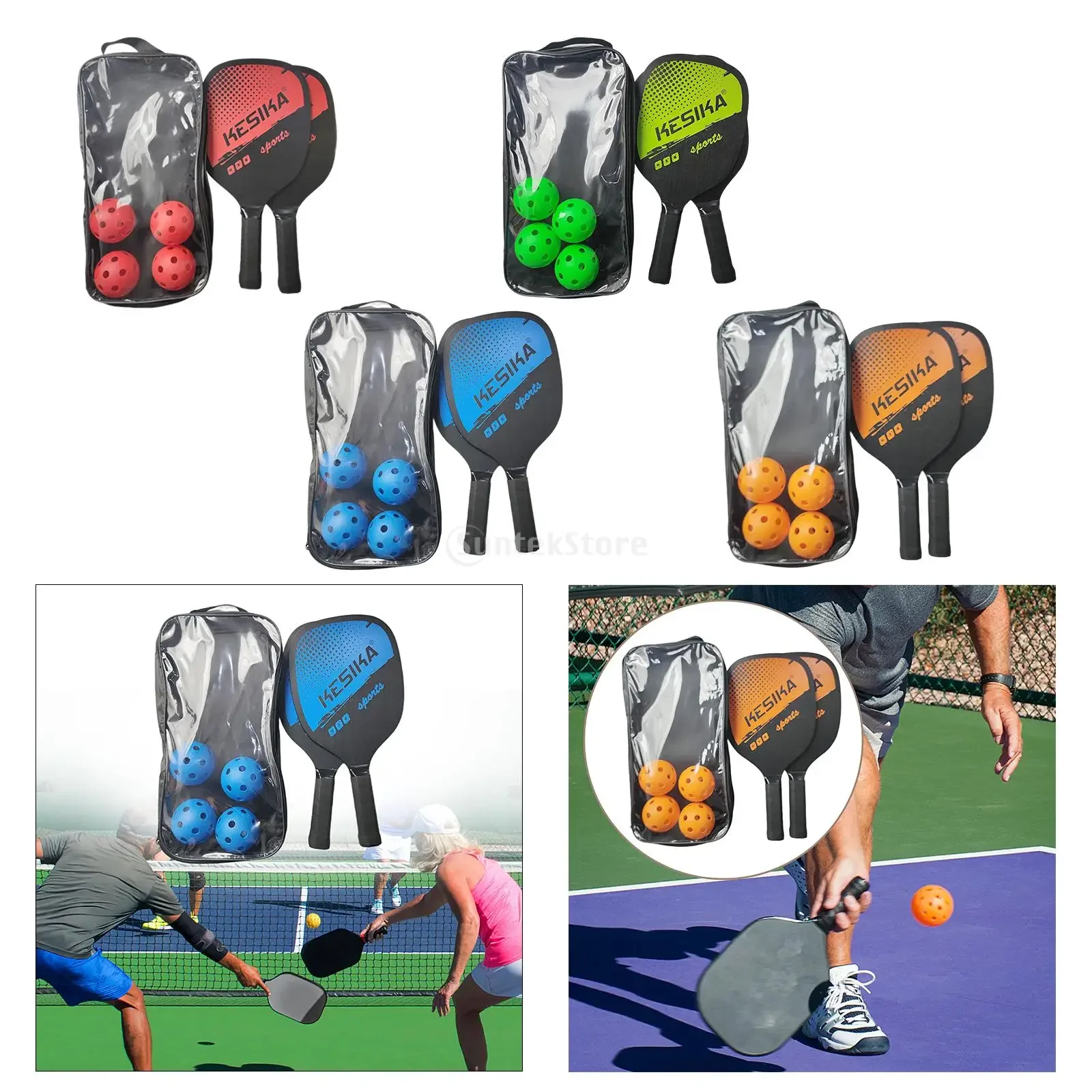 

With Carry Women Set Bag Wood For Adults Sports Outdoor Pickleball Rackets Balls Pickleball Paddles Rackets 4 Training