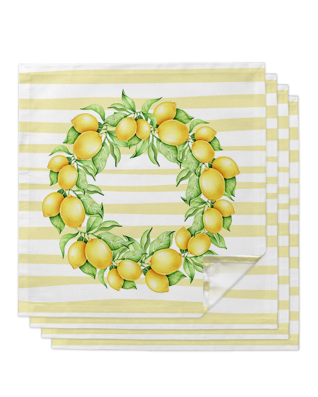 

Желтые полосы в стиле фермерского дома, фрукты, Лимонный стол, искусственный стол, набор носовых платков, обеденные салфетки для свадьбы