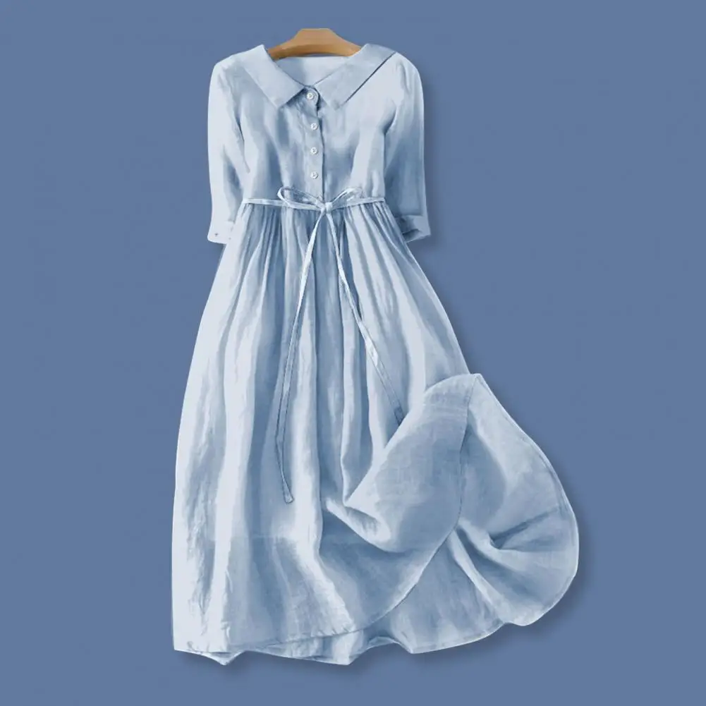 Женское платье с цветочным принтом богемное средней длины поясом а-силуэт весна