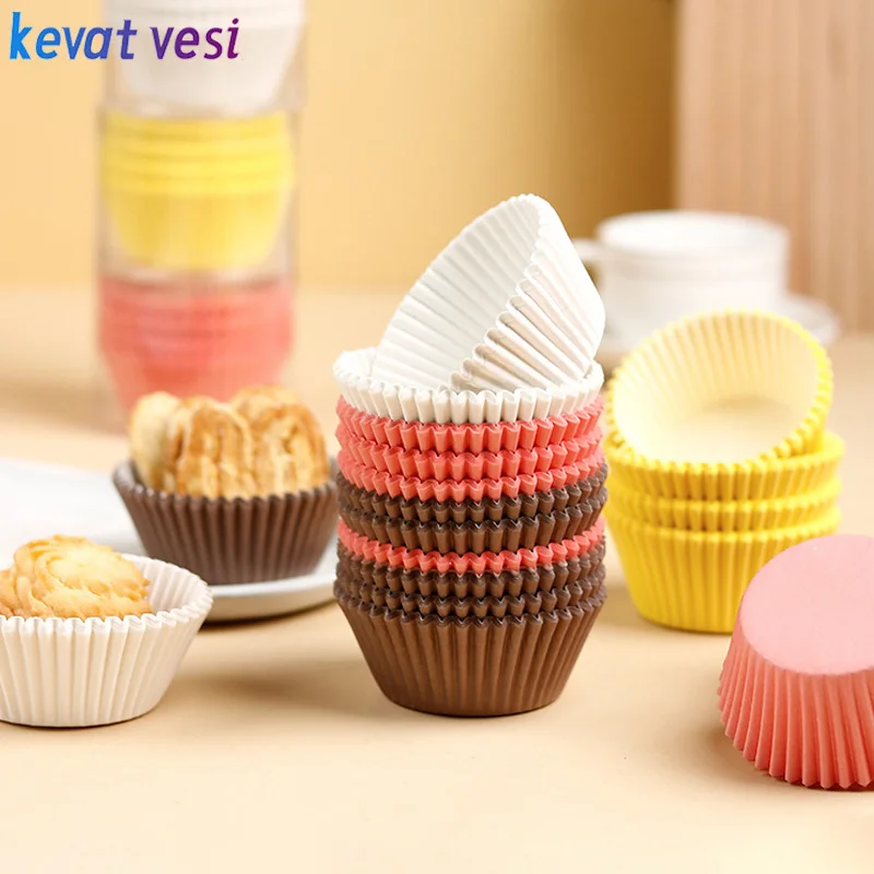 

100Pcs Muffin Cupcake Paper Cups Disposable Cupcakes Liners Waterproof Baking Dessert Cakes Mold Party Tray Cake Decorating Tool