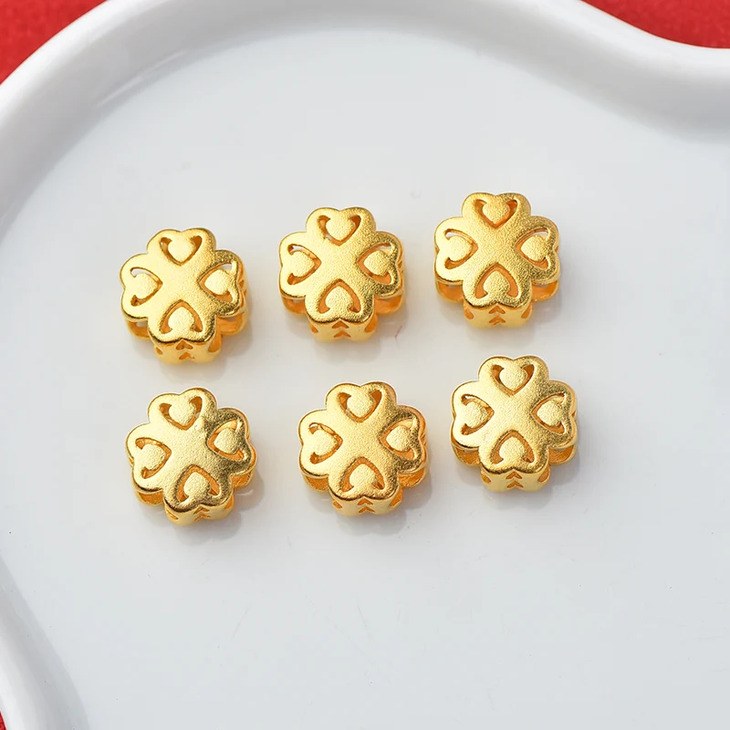 Древний песок золотой клевер благоприятное облако бусины дорожное звено браслет