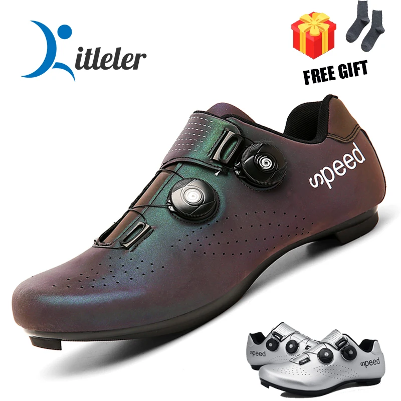 

2022 Cycling Shoes for Men Racing Bicycle Route Bike Sneaker Mtb Mountain Non-slip Self-locking Flat Footwear Road Cycling Shoes