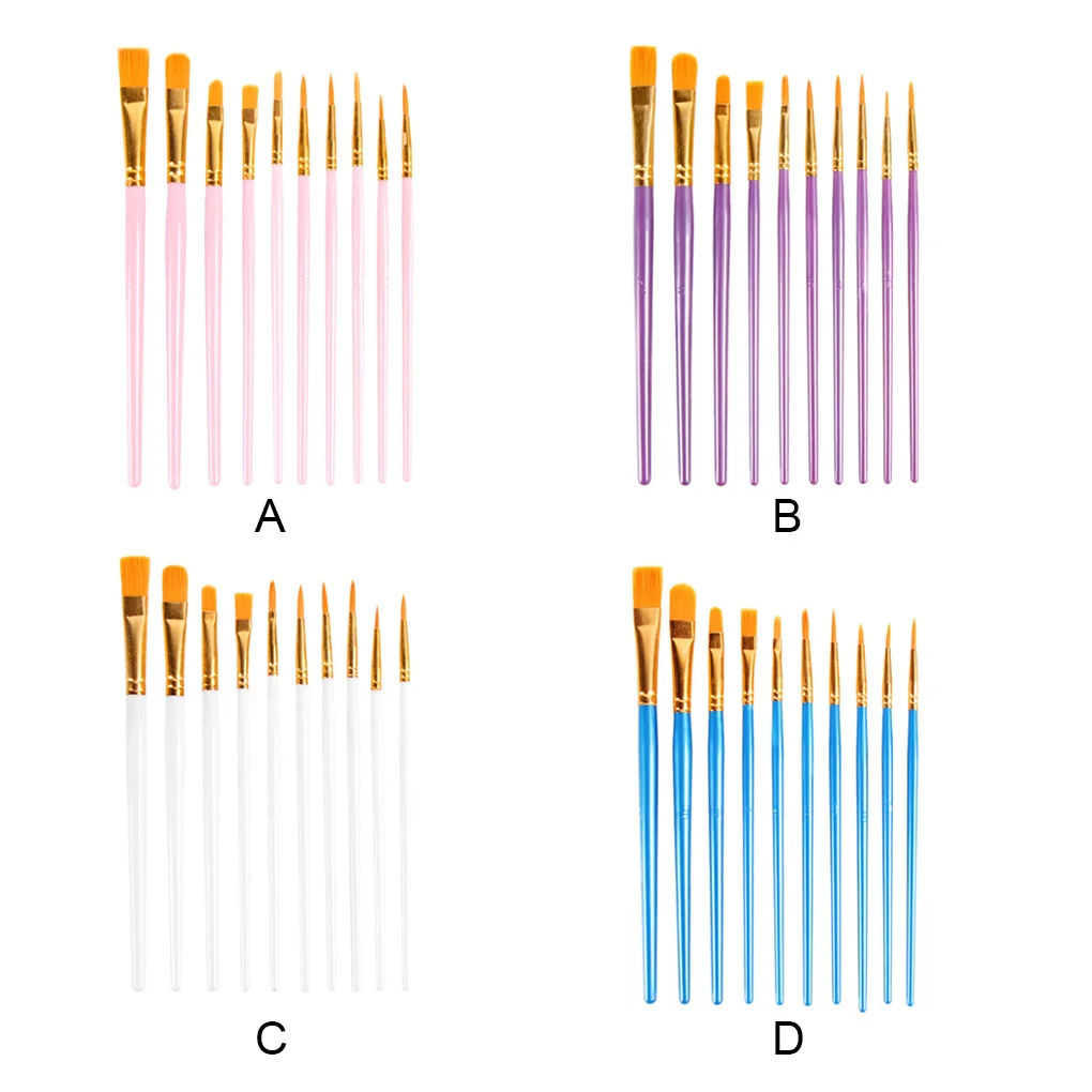 

10 Pieces Wooden Paint Brushes Aluminum Watercolor Paintings Brush Children Portable Paintbrushes Students Artists