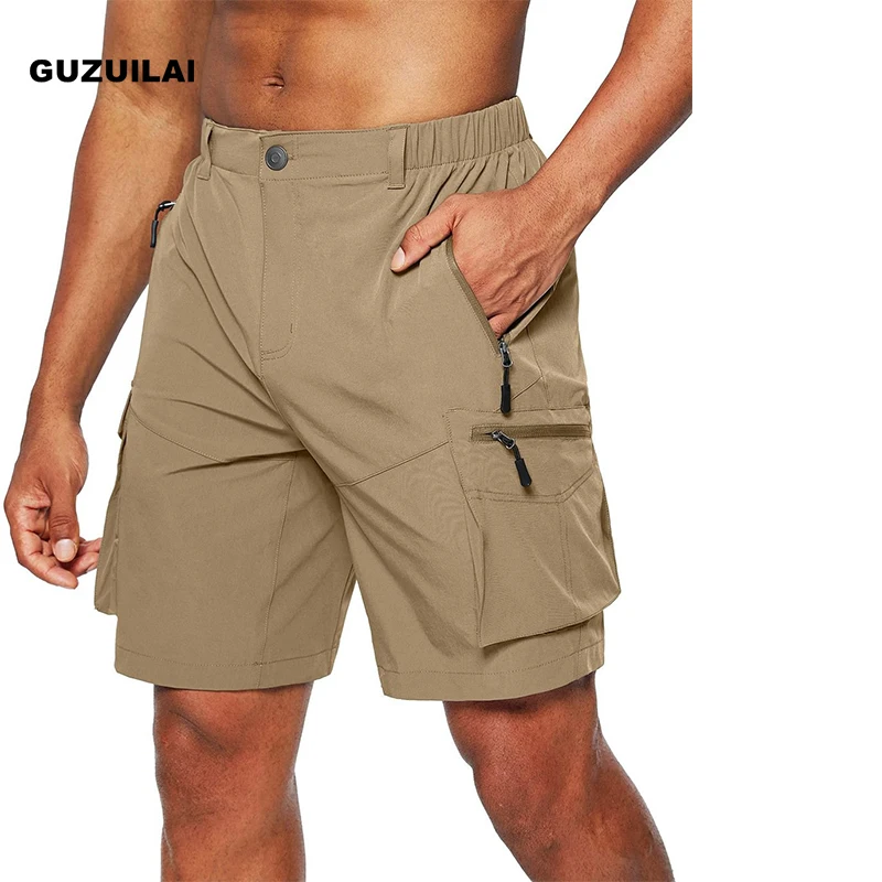 

Лето 2023, новинка, мужские шорты-карго из искусственного хлопка, большие размеры, новые шорты на молнии, мужские шорты с множеством карманов