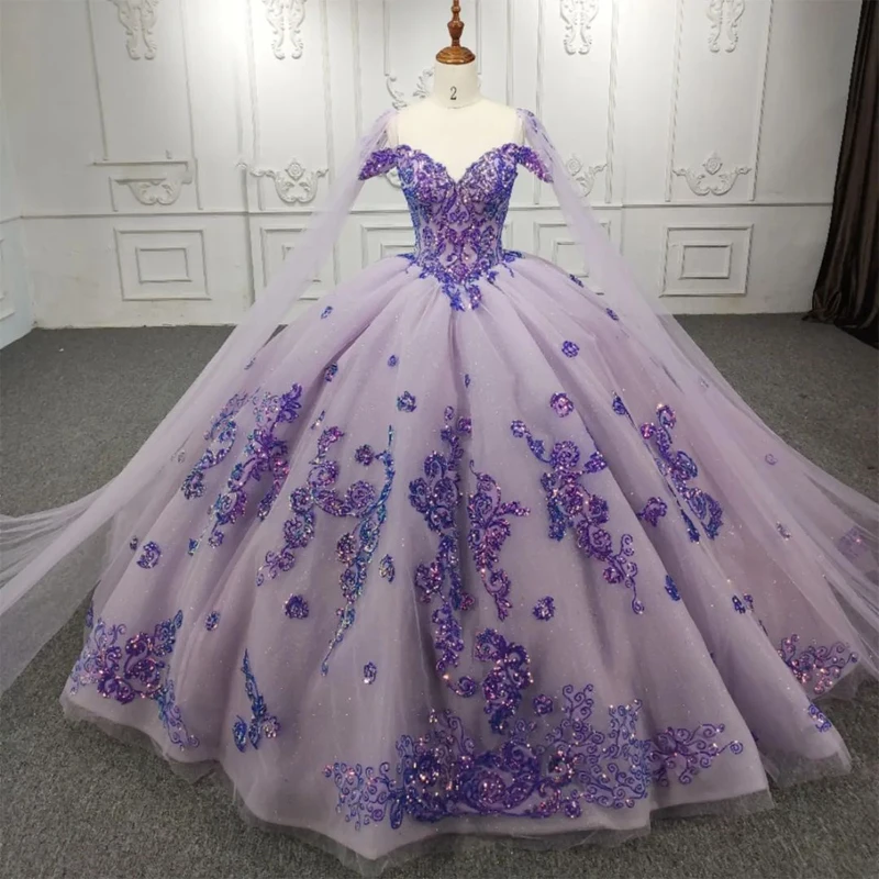 

ANGELSBRIDEP Ball Gown Quinceanera Dresses Illison Applique Tulle Beading Sequins Princess Birthday Party Vestidos De 15 Anos