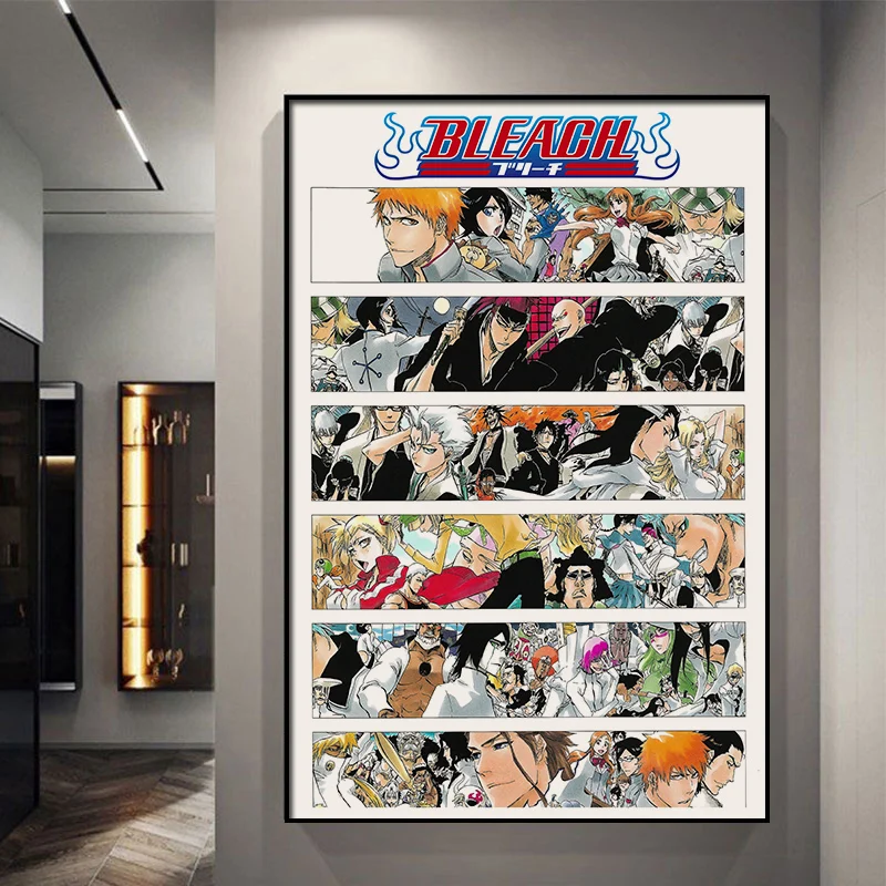 Японское аниме Отбеливающее настенное украшение плакат с принтом мультяшная
