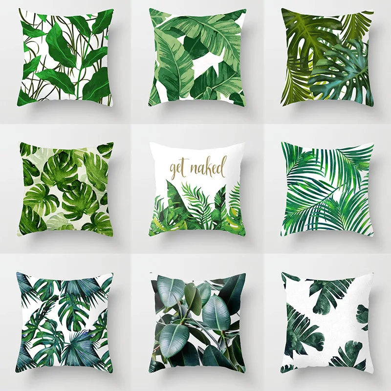 

Home Decor Fashion Tropical Plant Wrap Blanket Pillowcase Office Fabric Sofa Cushion Cover Home Pillowcase 45x45cm